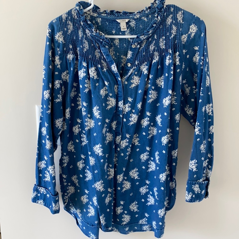 Smocked Floral Blouse